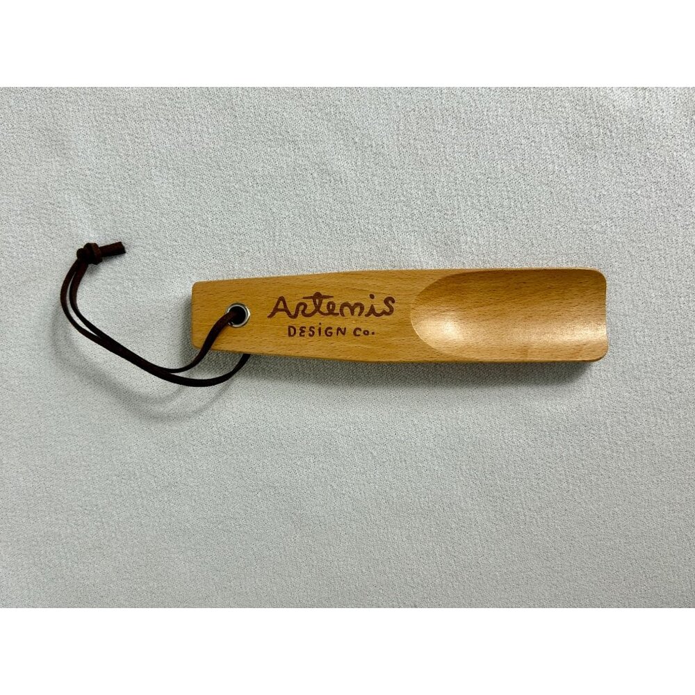 Artemis Design Co. Curved Wooden Shoe Horn with Strap